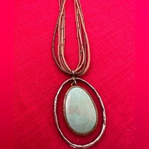 Silpada Turquoise Pendant Leather Necklace
